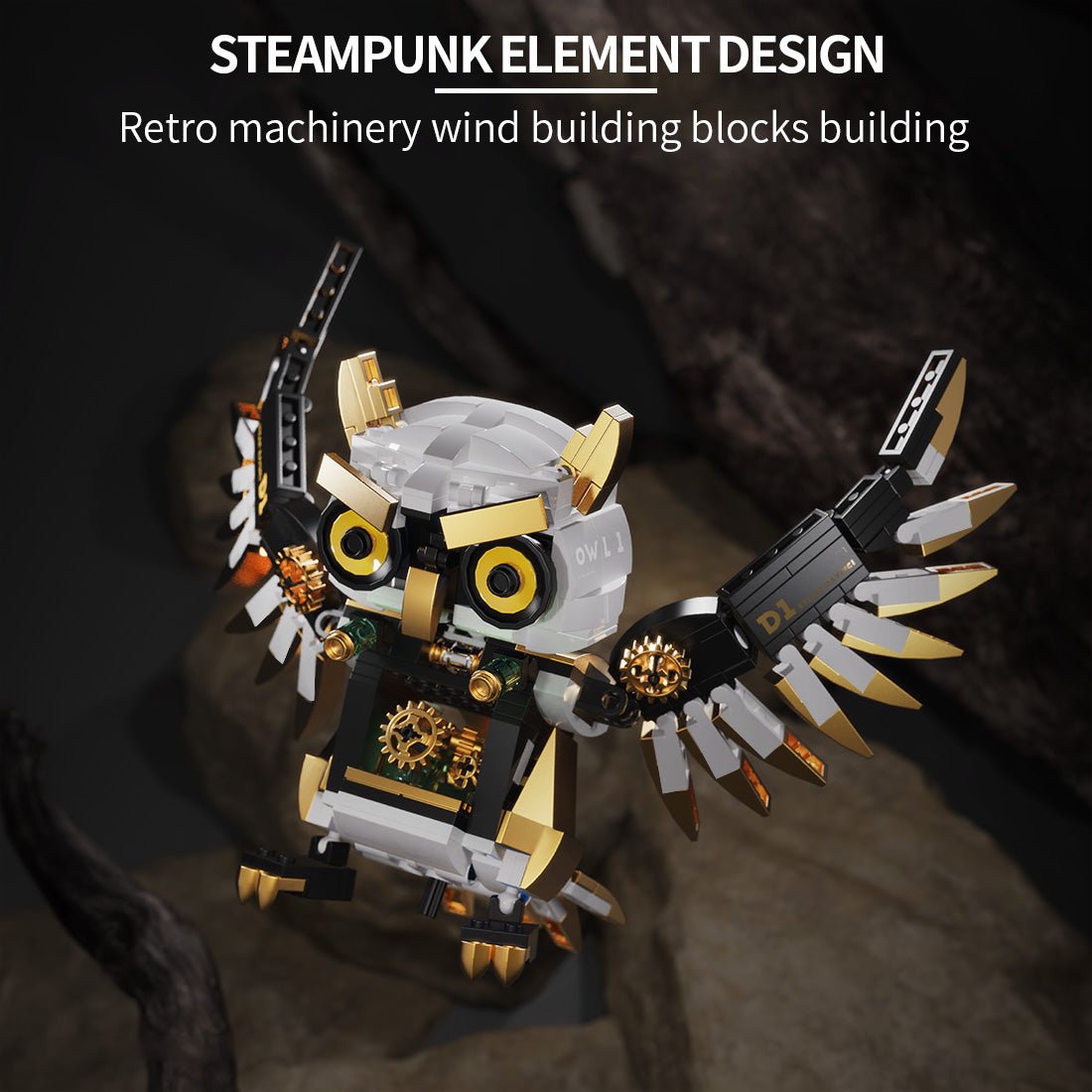 Steampunk - Eule Klemmbausteine - LesDiy - Klemmbausteine