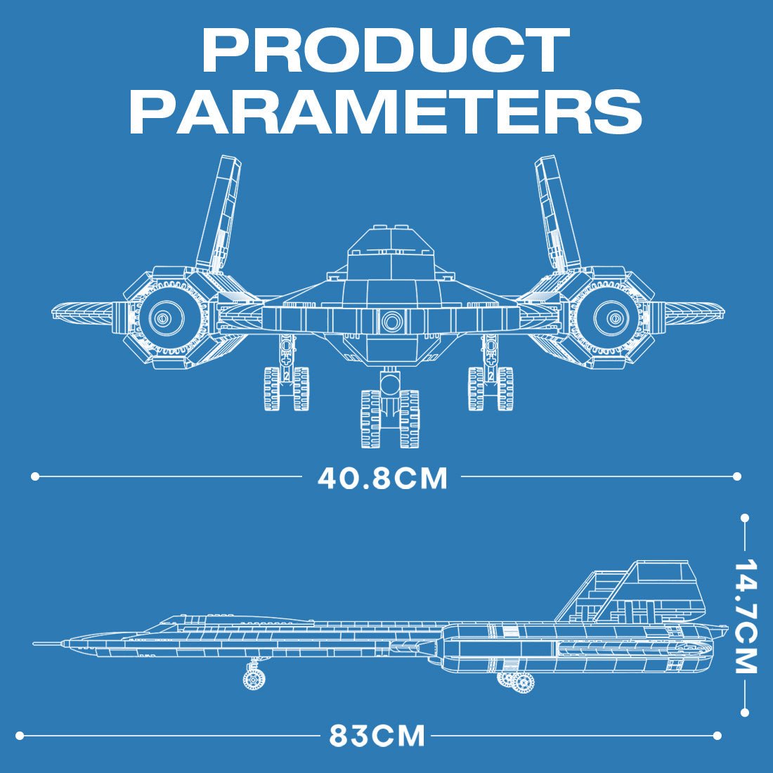 Taktisches Flugzeug Mocsage SR71 Blackbird Klemmbausteine - LesDiy - Klemmbausteine