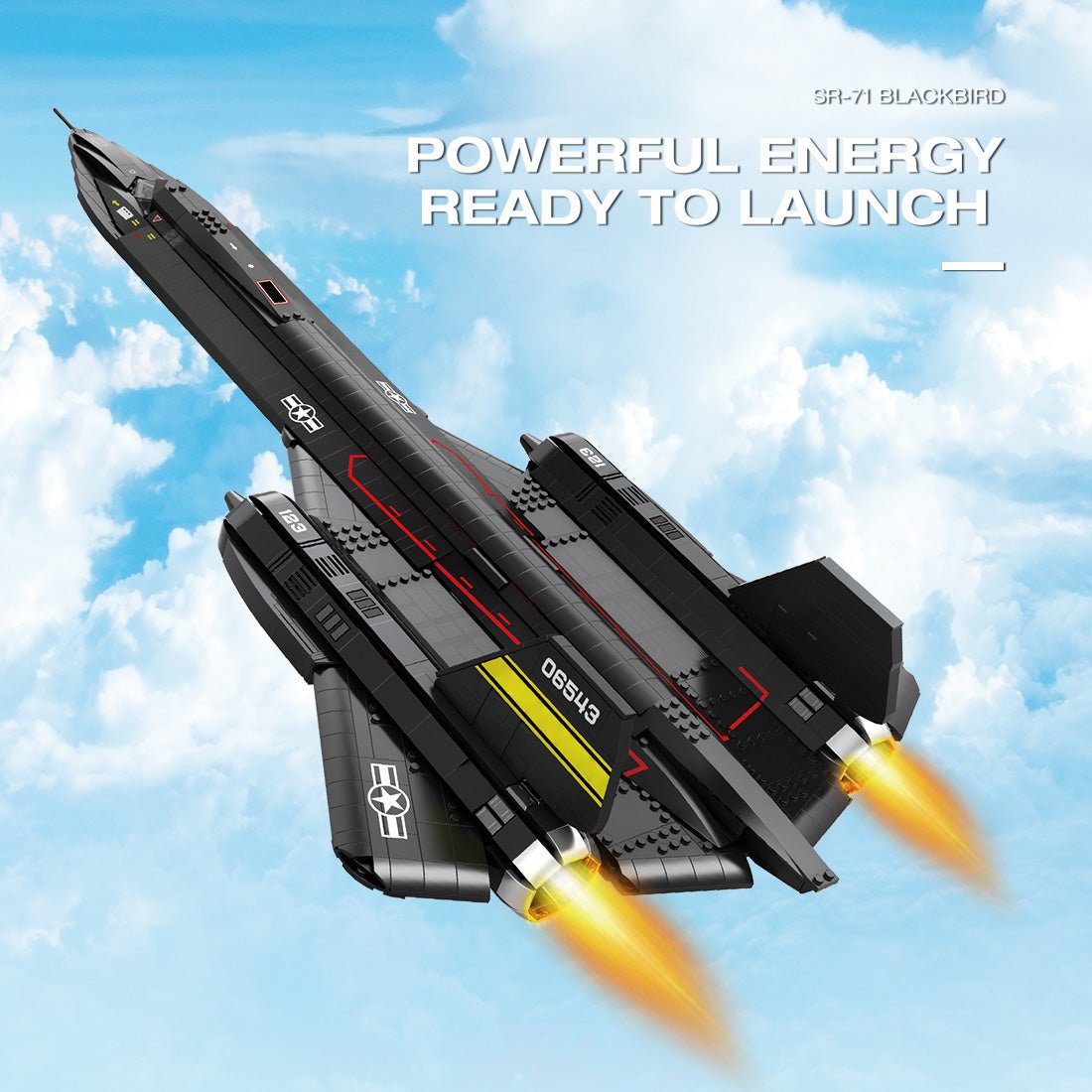 Taktisches Flugzeug Mocsage SR71 Blackbird Klemmbausteine - LesDiy - Klemmbausteine