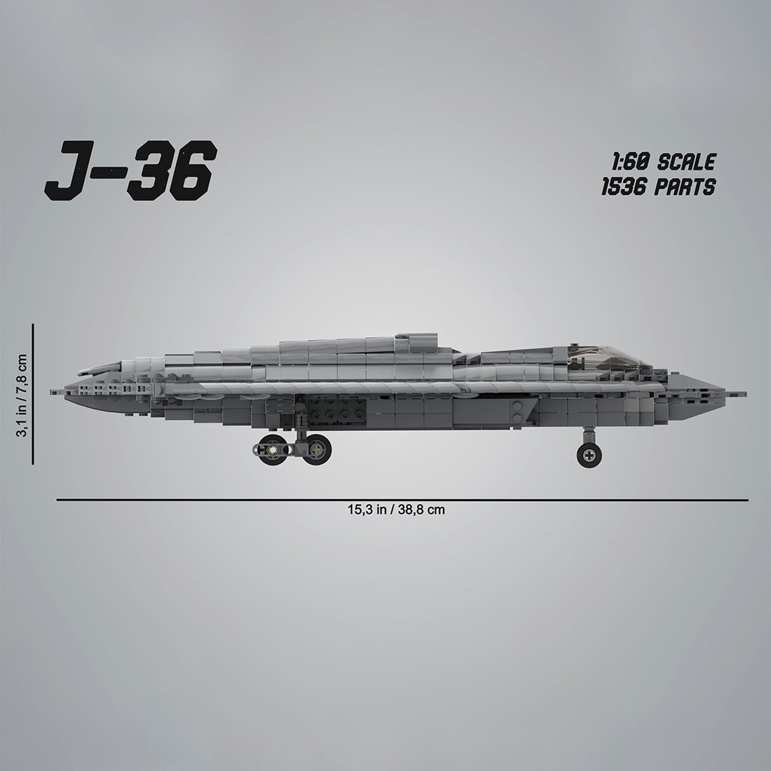 Triple Engine J - 36 Fighter Aircraft Klemmbausteine - LesDiy - Klemmbausteine