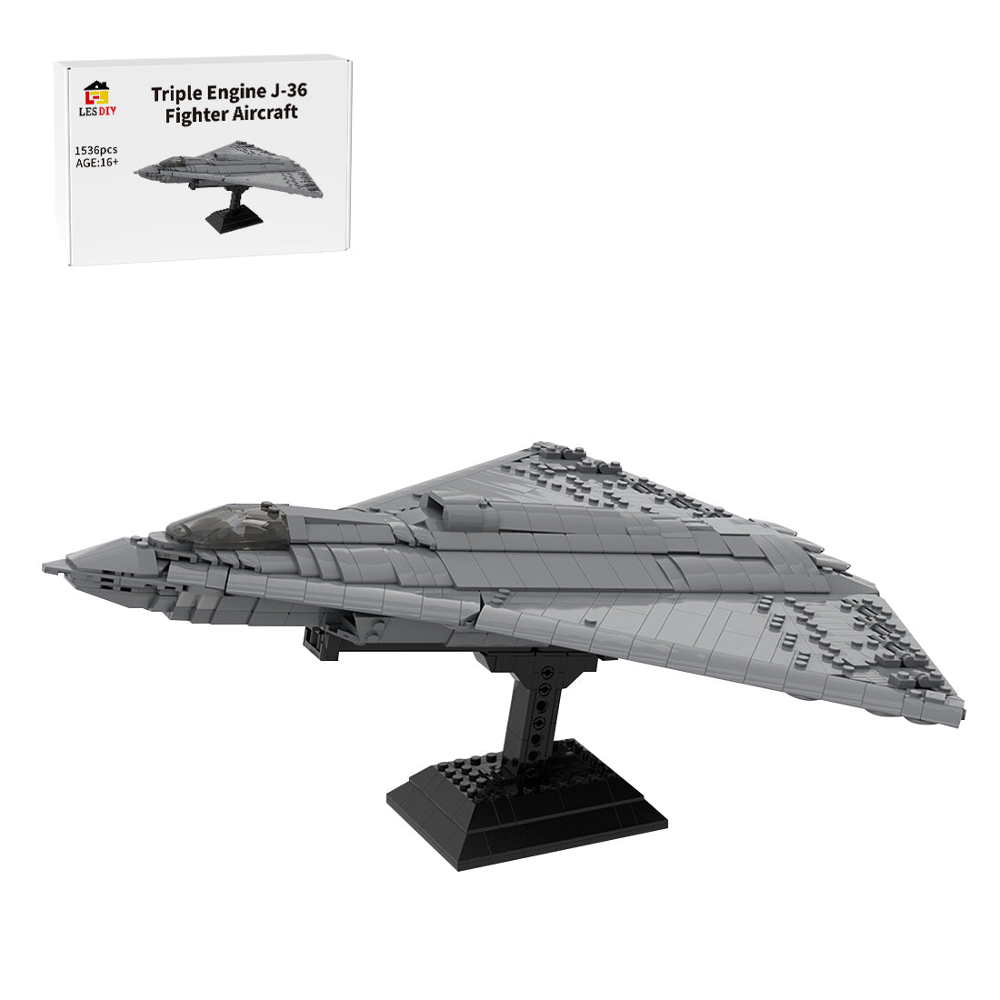 Triple Engine J - 36 Fighter Aircraft Klemmbausteine - LesDiy - Klemmbausteine