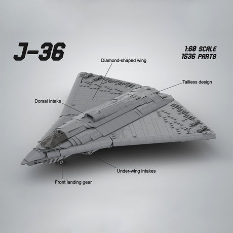 Triple Engine J - 36 Fighter Aircraft Klemmbausteine - LesDiy - Klemmbausteine