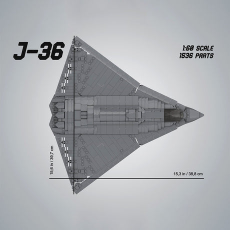 Triple Engine J - 36 Fighter Aircraft Klemmbausteine - LesDiy - Klemmbausteine
