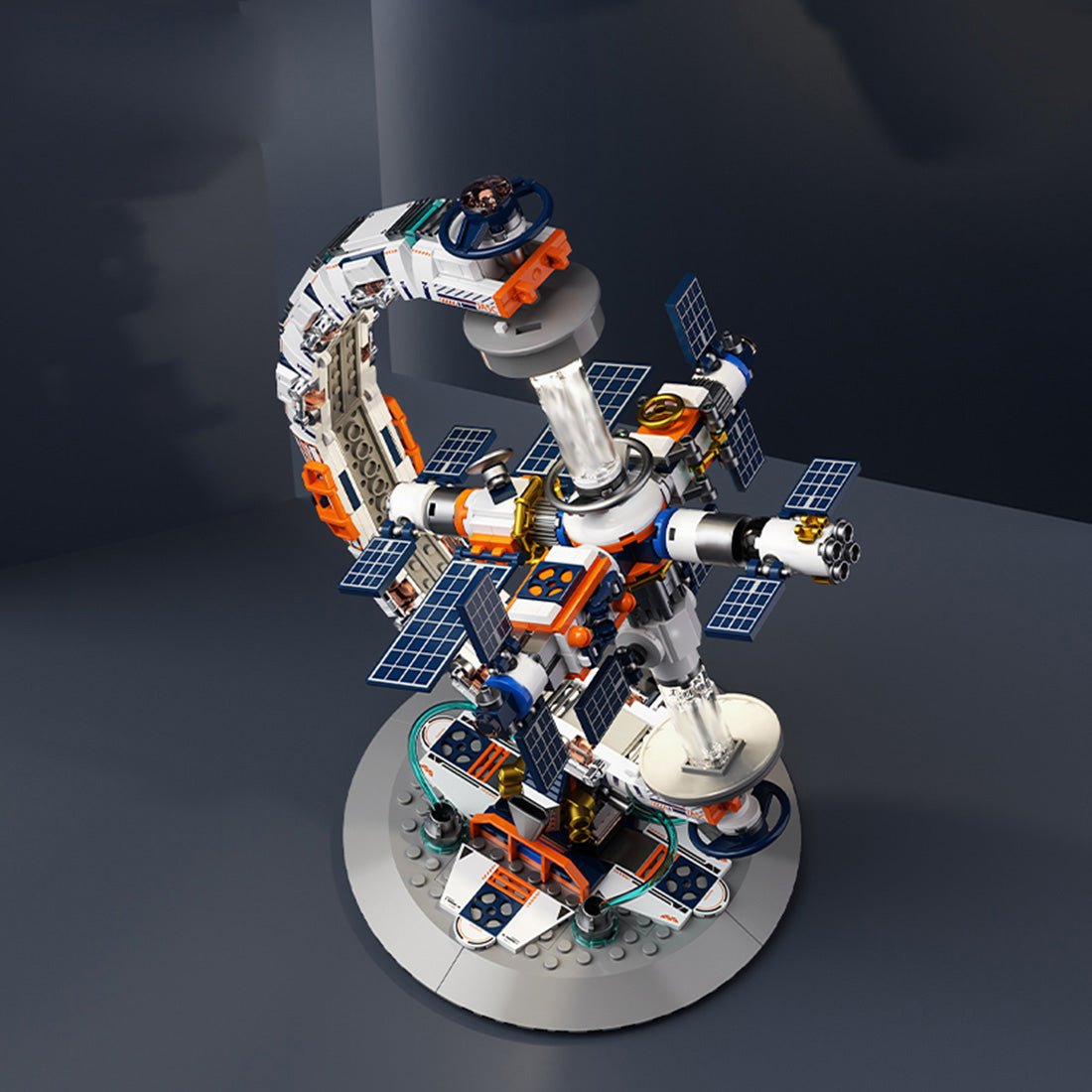 Weltraumstation - Globus mit Lichtern Klemmbausteine - LesDiy - Klemmbausteine