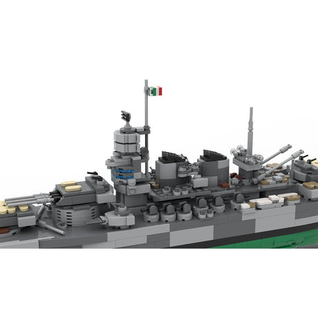 WW2 Schlachtschiff Italien „Roma“ Klemmbausteine Maßstab 1:300 - LesDiy - Klemmbausteine