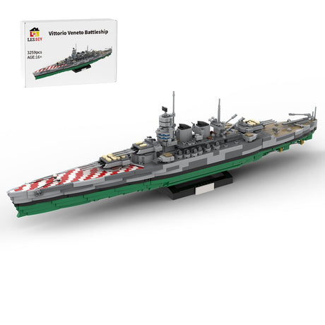 WW2 Schlachtschiff Italien „Vittorio Veneto“ Klemmbausteine Maßstab 1:300 - LesDiy - Klemmbausteine