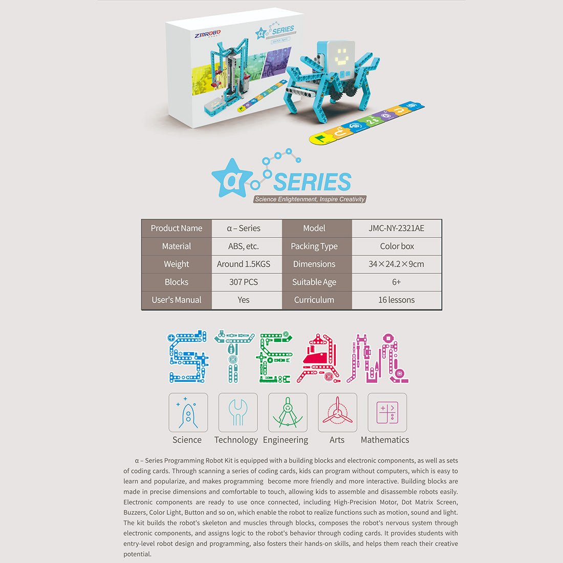 ZMROBO Roboter Alpha - Set A Klemmbausteine - LesDiy -