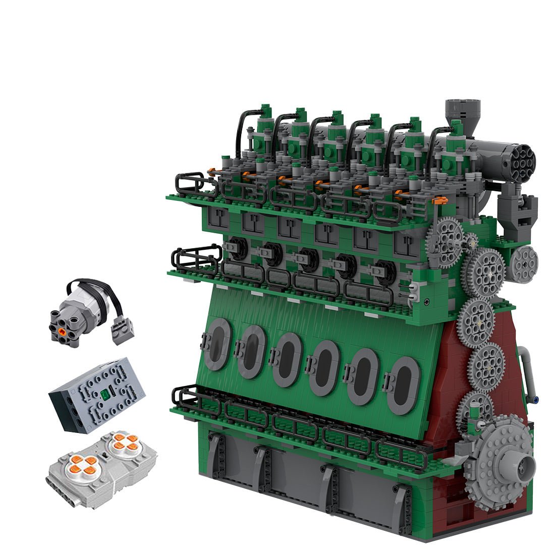 Zweitakt - Hubkolben - Dieselmotor - Schiffsmotor Klemmbausteine - LesDiy - Klemmbausteine