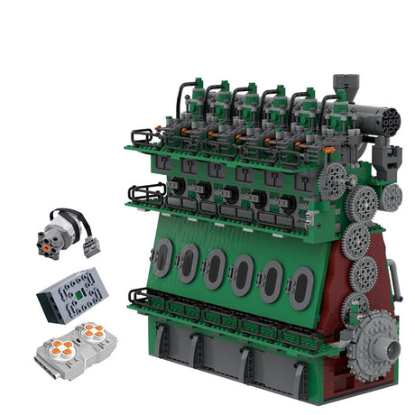 Zweitakt - Hubkolben - Dieselmotor - Schiffsmotor Klemmbausteine - LesDiy - Klemmbausteine