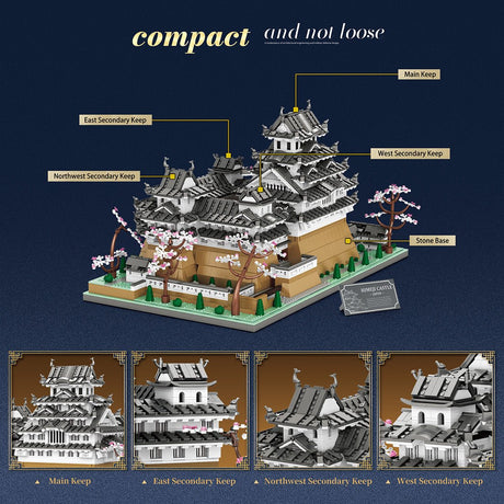 1/127 Scale Japanese White Castle Landmark Klemmbausteine - LesDiy - Klemmbausteine