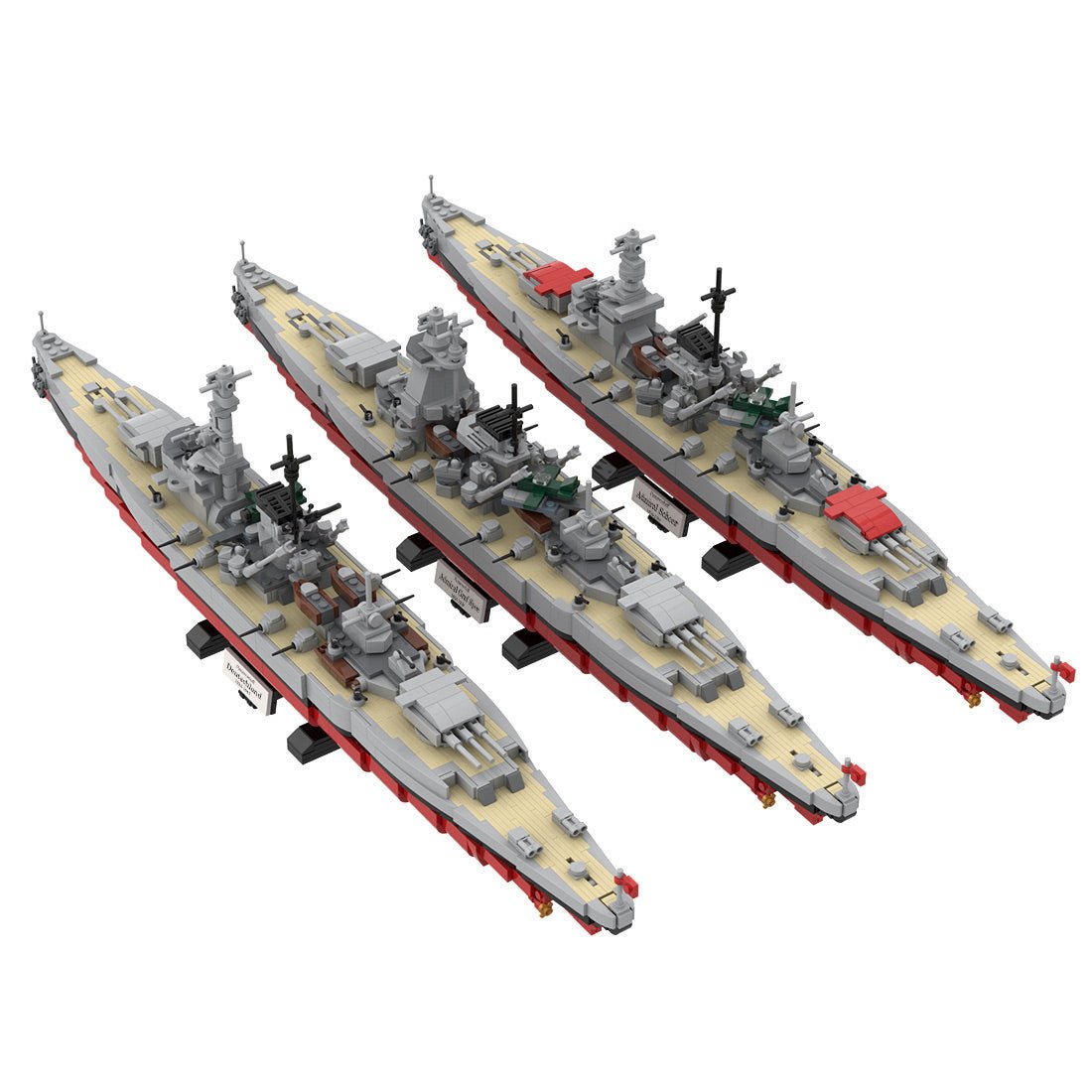 1/300 Scale German 3 in 1 Military Armored Warship Klemmbausteine - LesDiy - Klemmbausteine