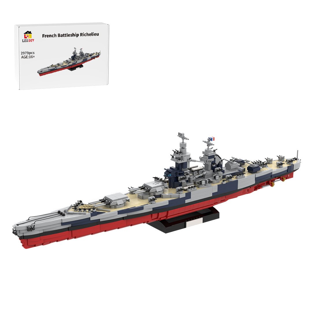 1/300 Scale WWII French Battleship Richelieu Klemmbausteine - LesDiy - Klemmbausteine