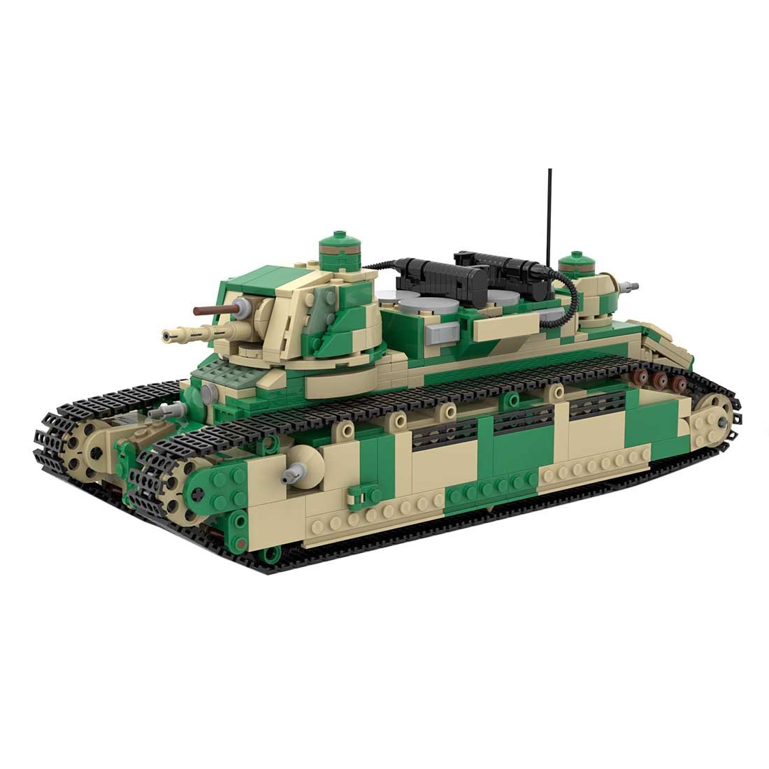 1/35 Tarnung Char 2C Französischer schwerer Panzer Klemmbausteine - LesDiy - Klemmbausteine