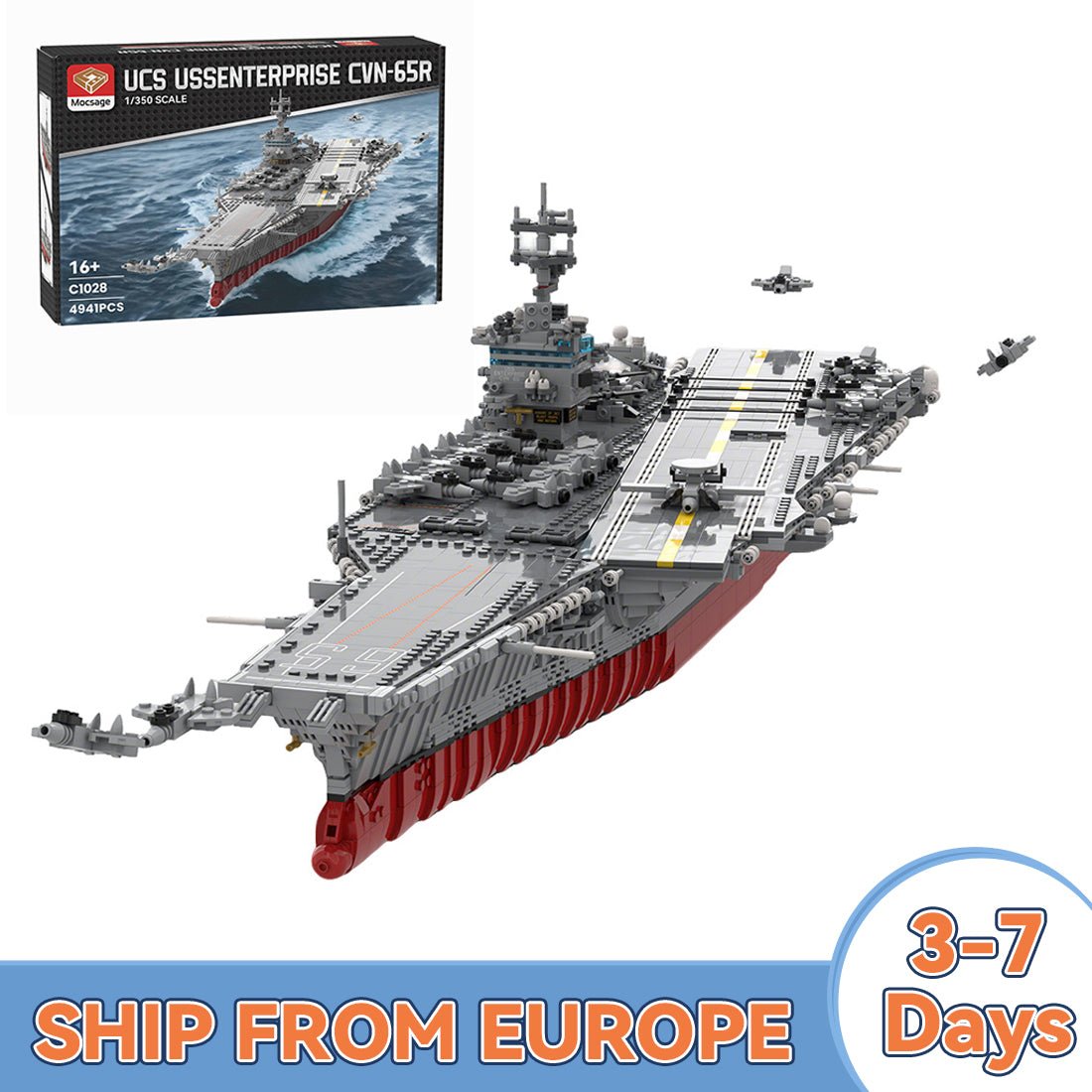 1:350 UCS USS Enterprise CVN - 65 Atomgetriebener Flugzeugträger (Übersee - Lagerlieferung) - LesDiy - Klemmbausteine