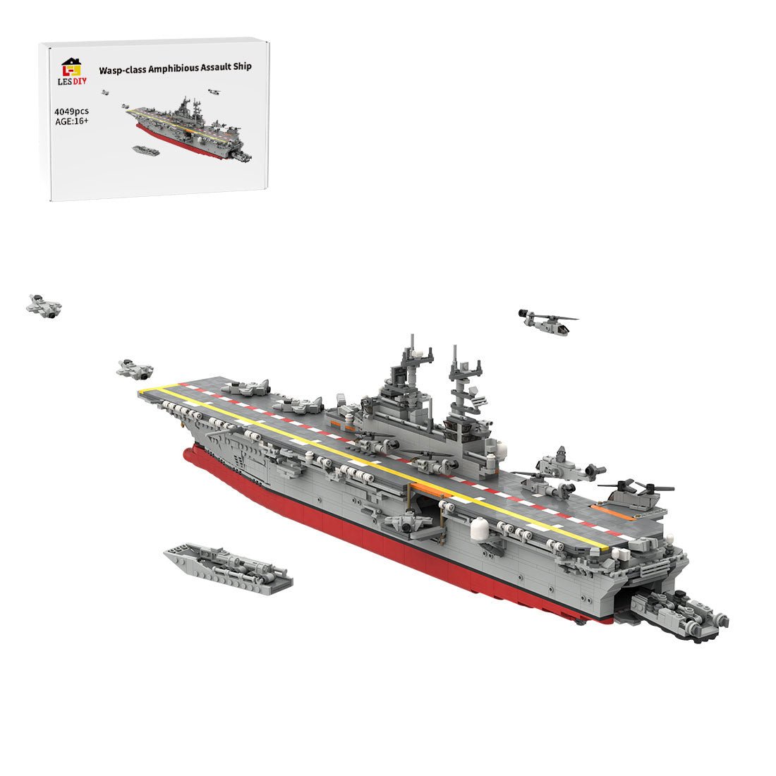 1:350 Wasp - class Amphibious Assault Ship Klemmbausteine - LesDiy - Klemmbausteine