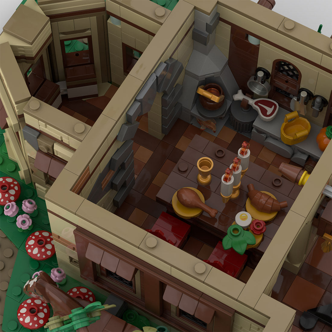 MOC-267546 Medieval Emerald Cottage Klemmbausteine
