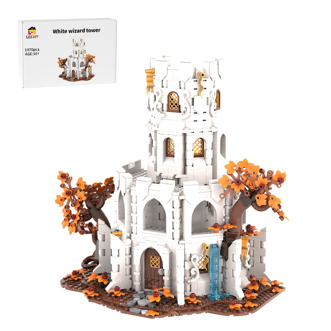 MOC-233345 White Wizard's tower Klemmbausteine