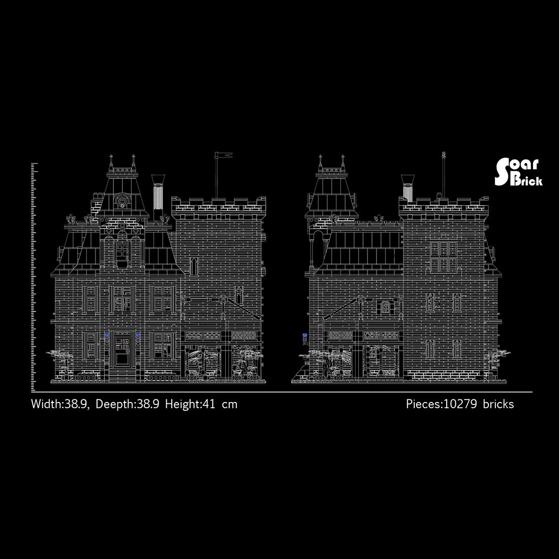 Gothic Castle Villa Klemmbausteine