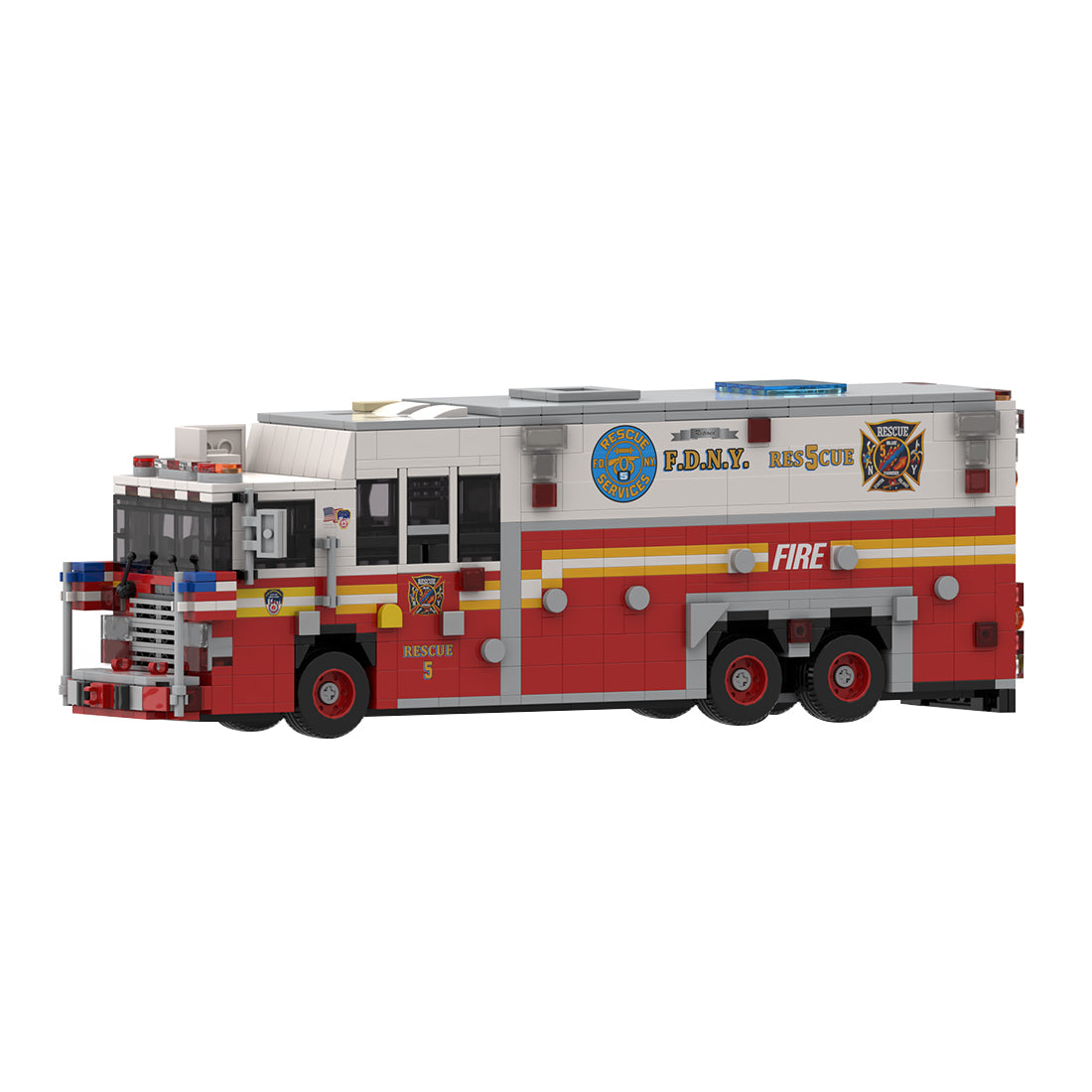 MOC-277134 1996 HME 1871 – Saulsbury (ehemals Rescue 5, FDNY) Klemmbausteine