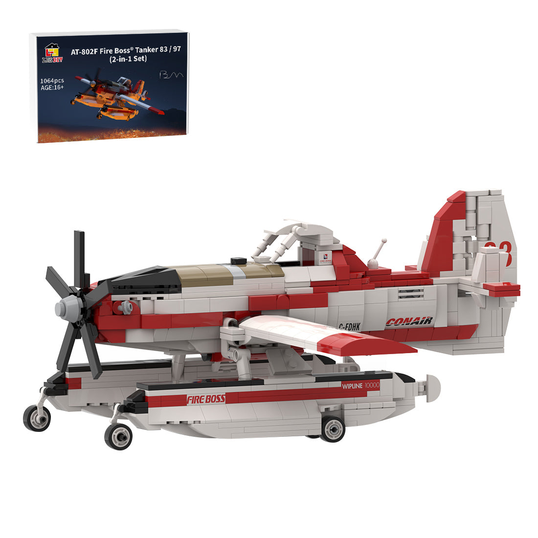 Amphibisches Löschflugzeug AT-802F Fire Boss (Tanker 83/97) Klemmbausteine