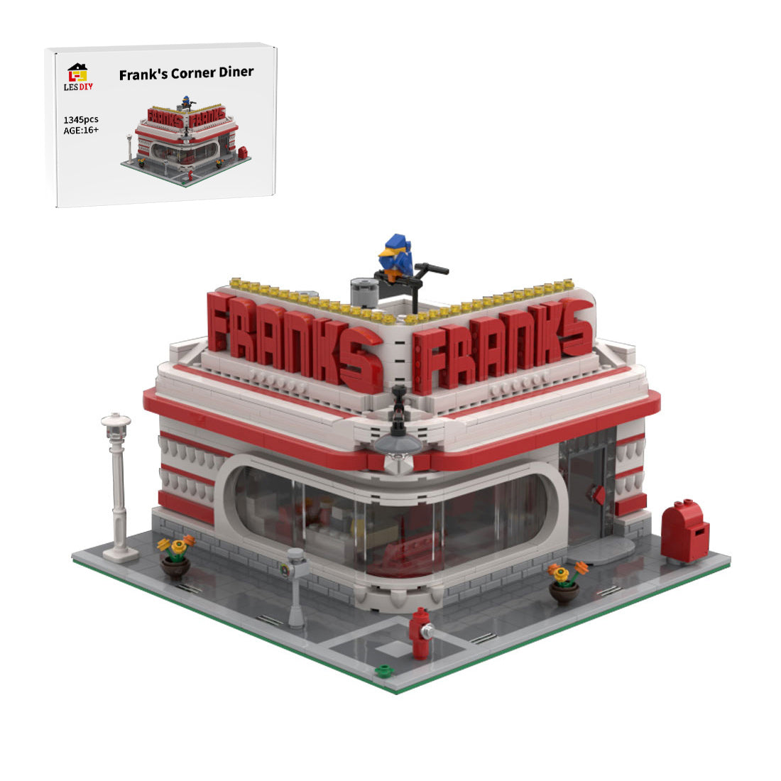 MOC-74851 Frank's Corner Diner Clamp Building Blocks