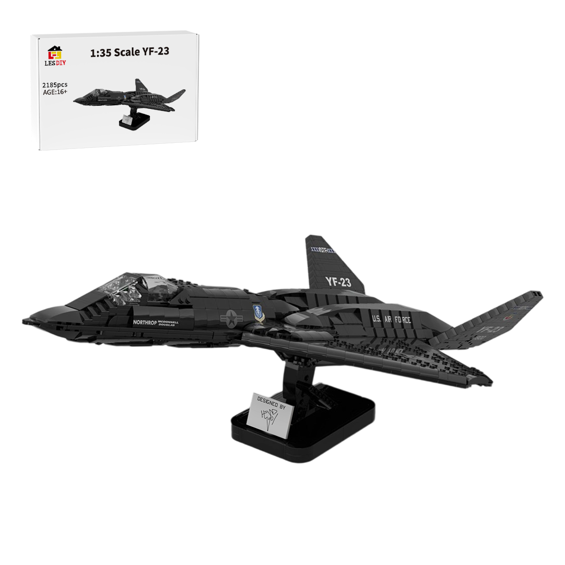MOC-177282 1:35 Scale YF-23 Grey Ghost & Black Widow II Klemmbausteine