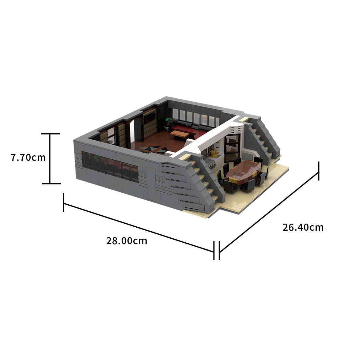MOC-230069 1/38 Scale Ultra MEGA Yacht-Part 3 Module 10 Deck 2 Stern 1 Klemmbausteine