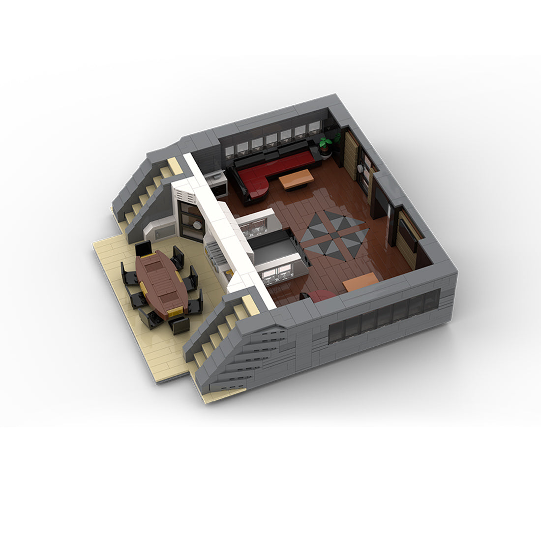 MOC-230069 1/38 Scale Ultra MEGA Yacht-Part 3 Module 10 Deck 2 Stern 1 Klemmbausteine