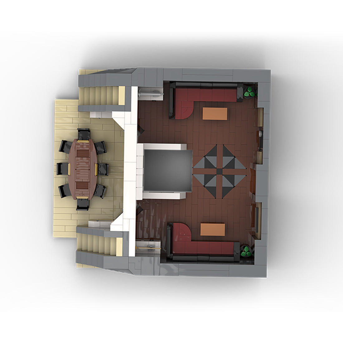 MOC-230069 1/38 Scale Ultra MEGA Yacht-Part 3 Module 10 Deck 2 Stern 1 Klemmbausteine