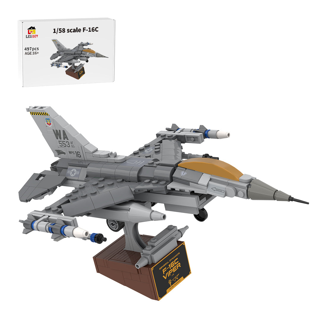 MOC-224853 F-16C Fighting Falcon, Nellis (1:58) Klemmbausteine