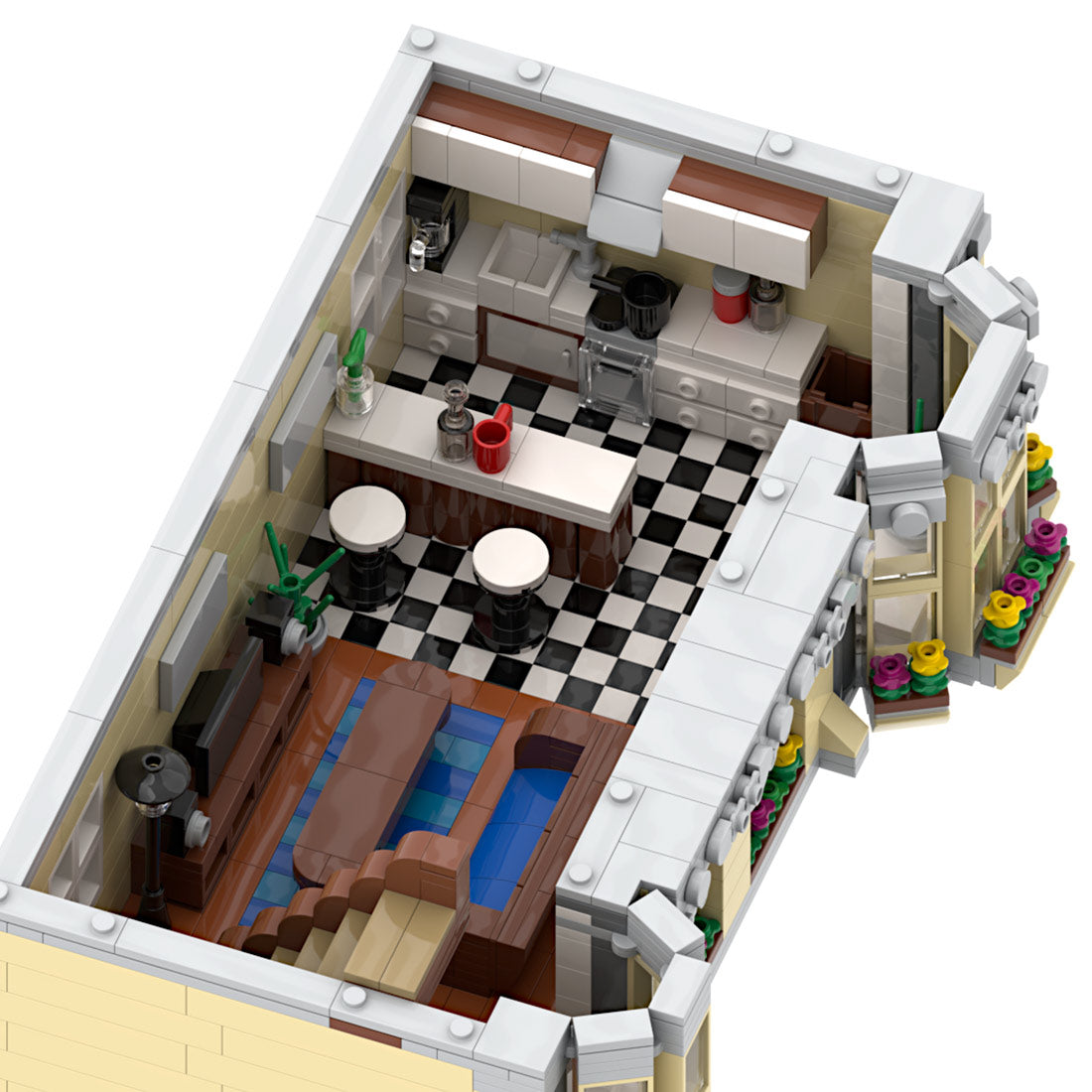 MOC-214606 HiFi Shop & Residential House Klemmbausteine