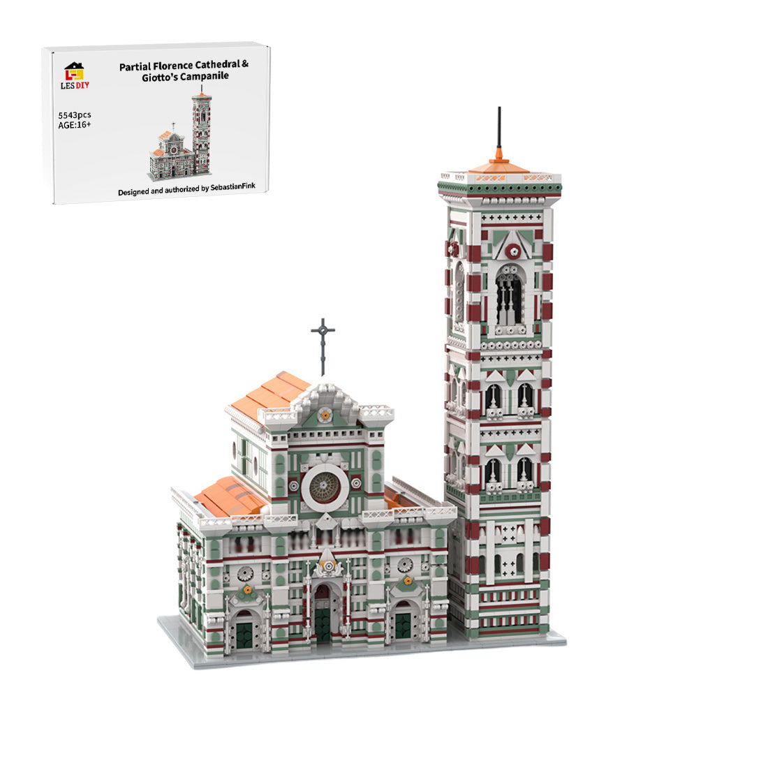 MOC-276345 Teilansicht des Doms von Florenz und Giottos Campanile Klemmbausteine