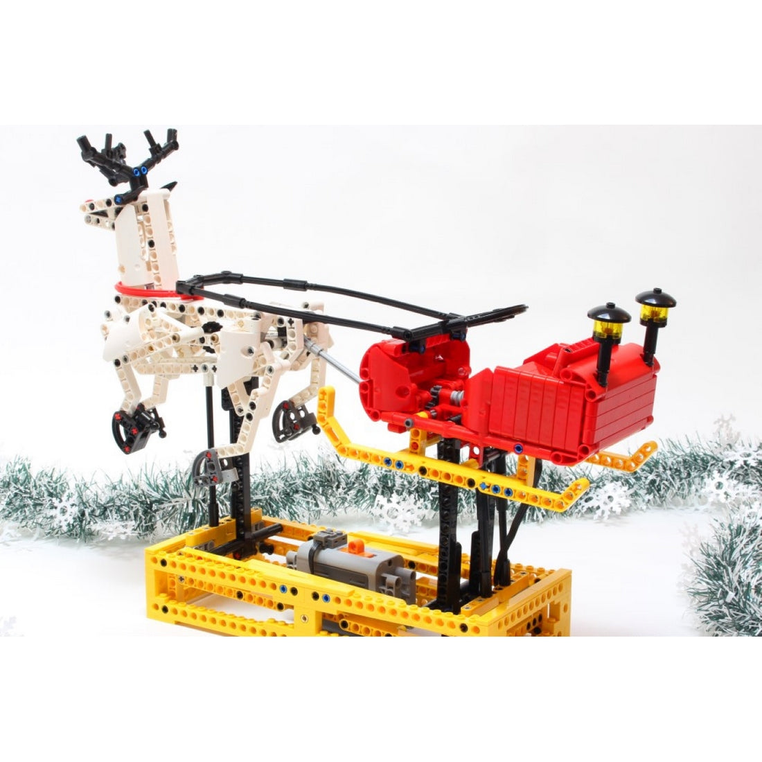 MOC-4121 Weihnachtlicher Weihnachtsmannschlitten Klemmbausteine