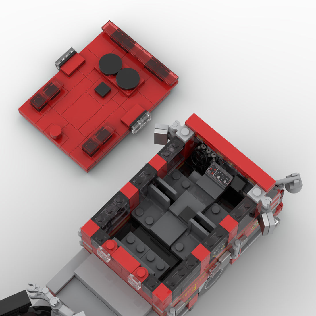 MOC-254378 2018 Pierce Arrow XT Tiller-Feuerwehrfahrzeug der Feuerwehr Southern Marin Klemmbausteine