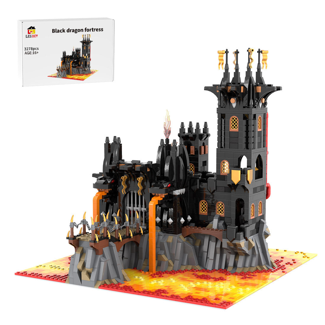 MOC-233488 Black Dragon's Fortress Klemmbausteine