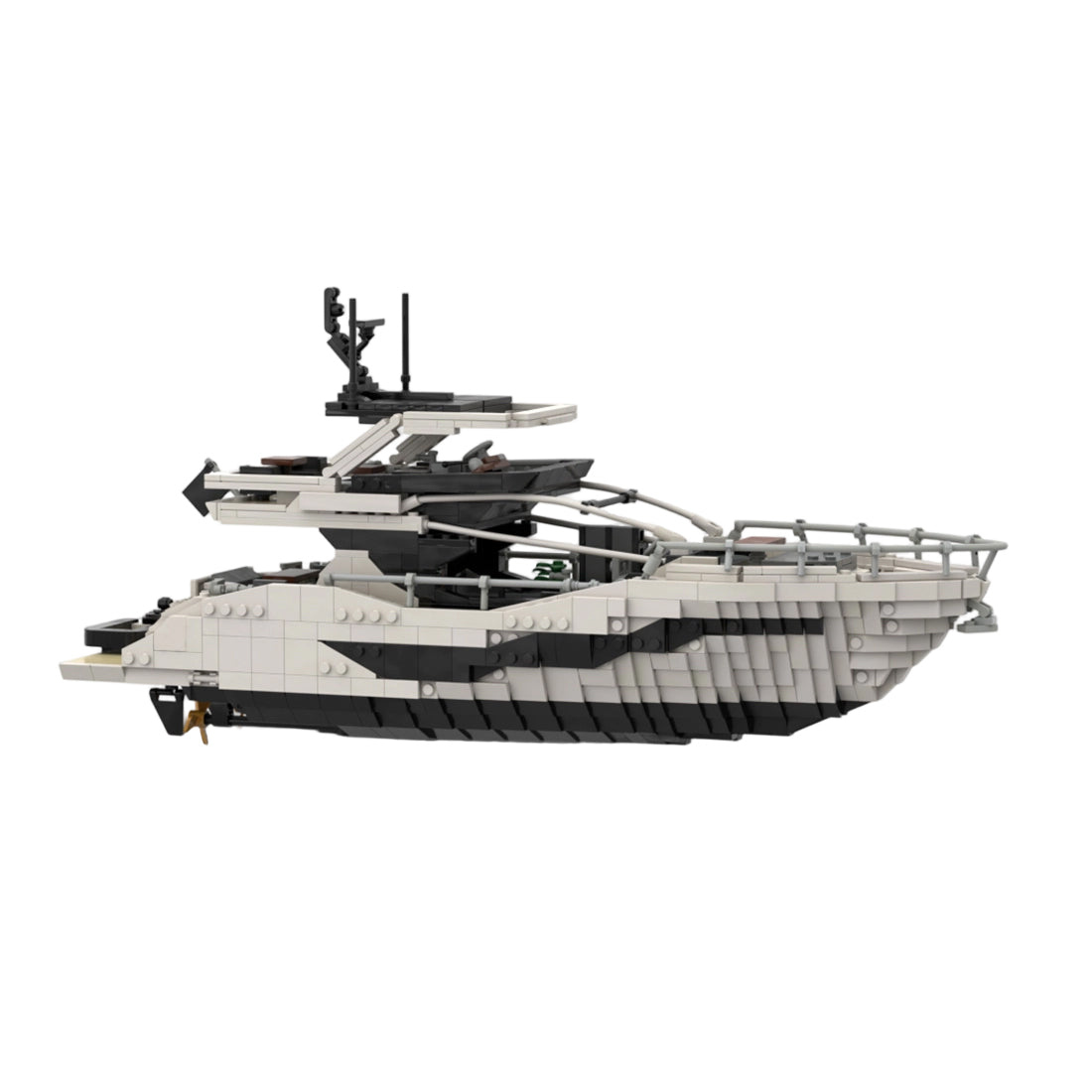 MOC-256391 Luxury Flybridge Yacht Klemmbausteine