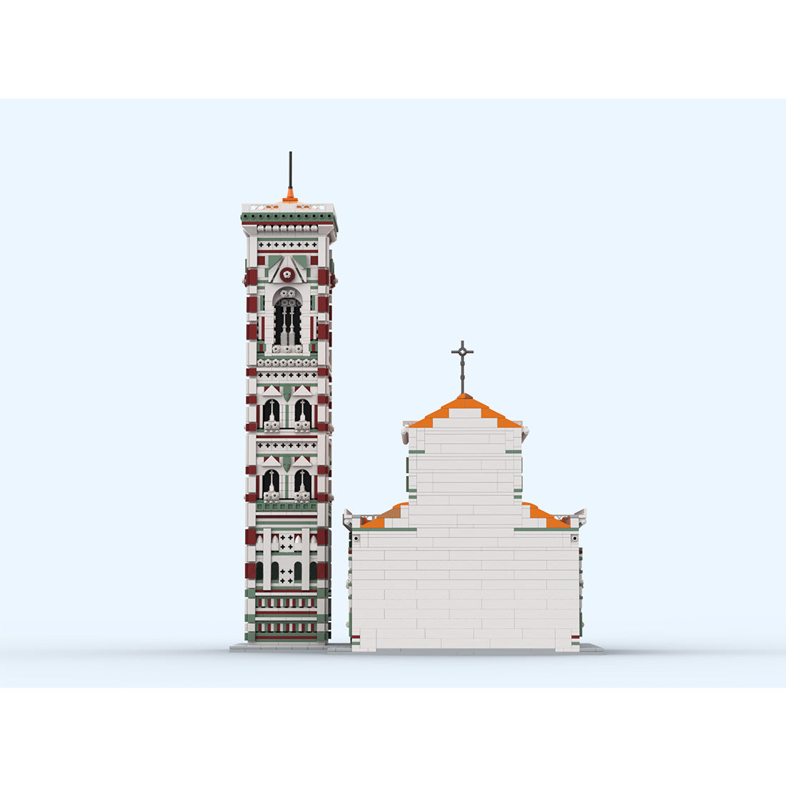 MOC-276345 Teilansicht des Doms von Florenz und Giottos Campanile Klemmbausteine