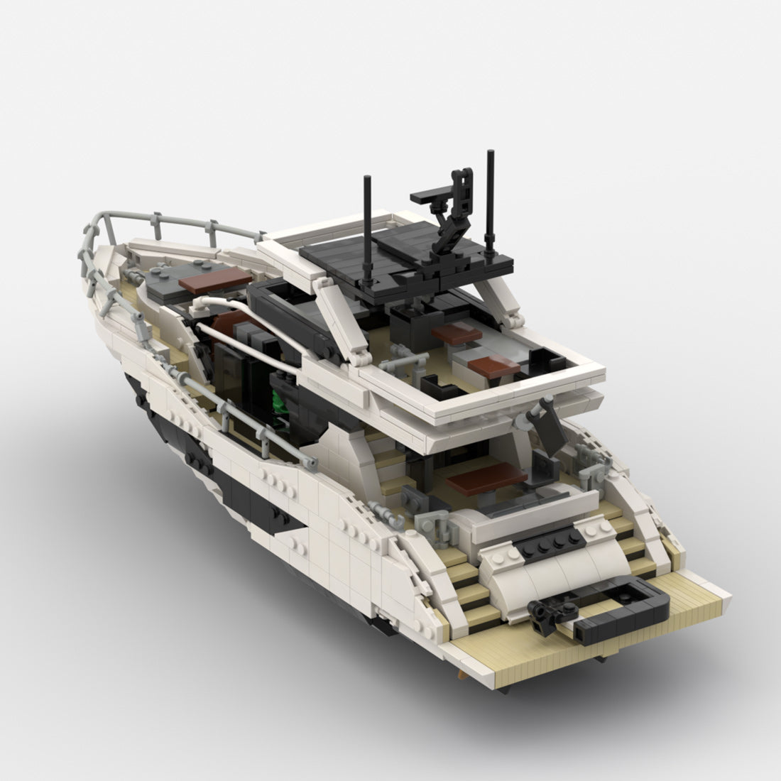 MOC-256391 Luxury Flybridge Yacht Klemmbausteine