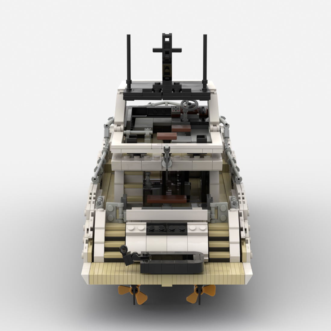 MOC-256391 Luxury Flybridge Yacht Klemmbausteine