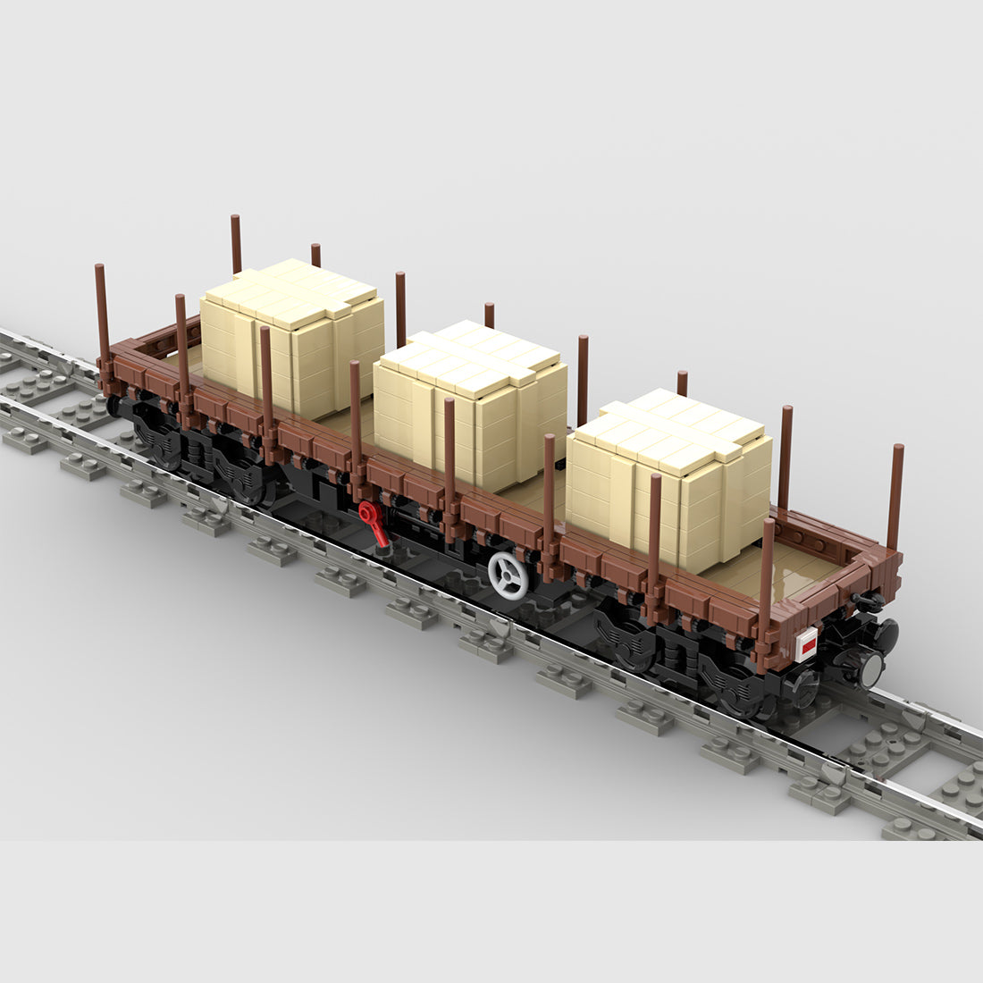 MOC-219158 Universeller Flachwagen mit Ladung Klemmbausteine