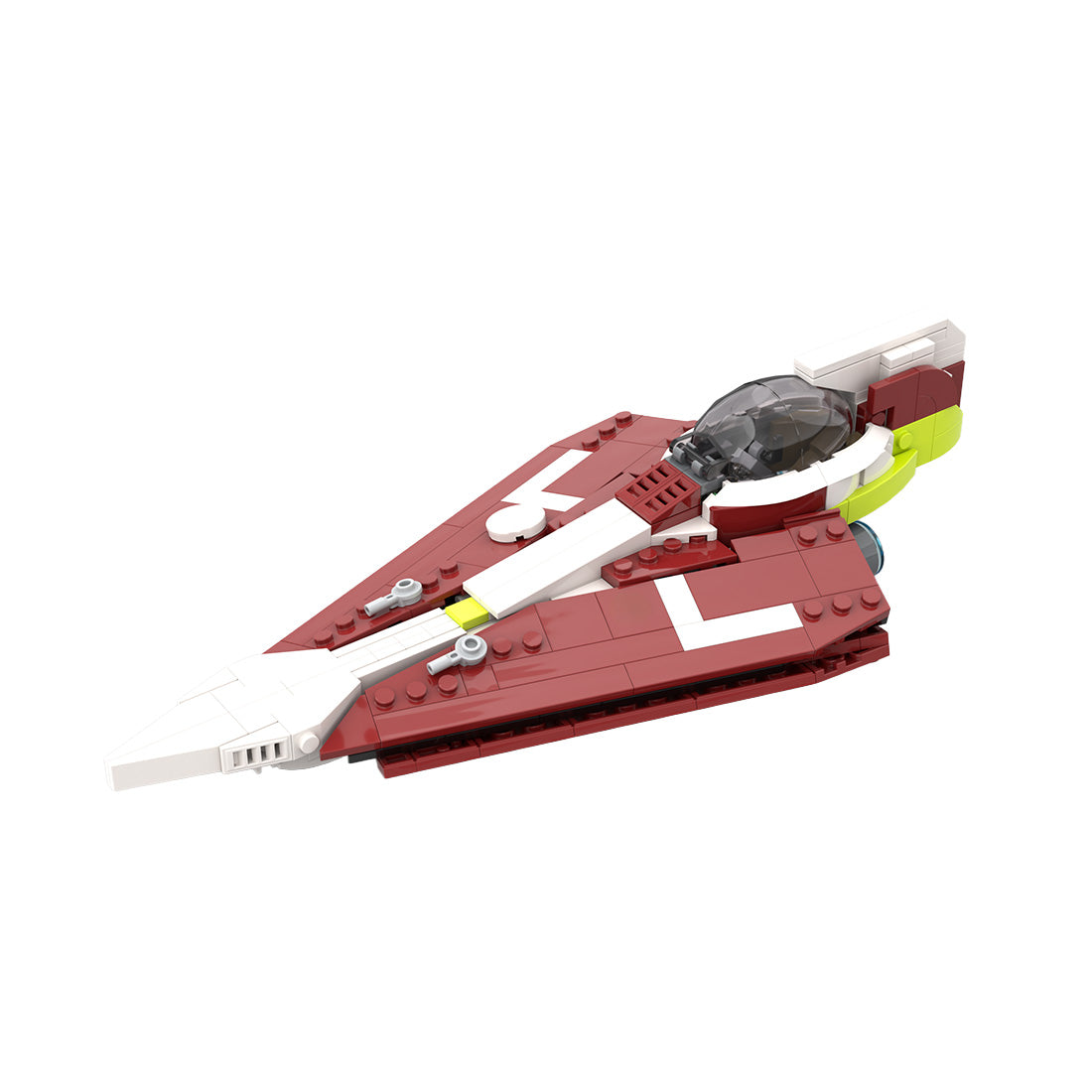 MOC-208967 Obi-Wans Delta-7 Jedi-Sternjäger (Minifiguren-Maßstab) Klemmbausteine