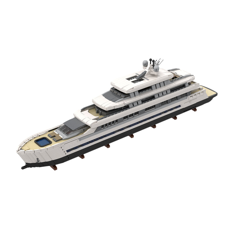 MOC-164155 White Large Luxury Yacht Klemmbausteine-Klemmbausteine-LesDiy-LesDiy