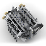MOC-40128 V12-Motor mit Getriebe Klemmbausteine-Klemmbausteine-LesDiy-LesDiy