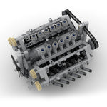 MOC-40128 V12-Motor mit Getriebe Klemmbausteine-Klemmbausteine-LesDiy-LesDiy