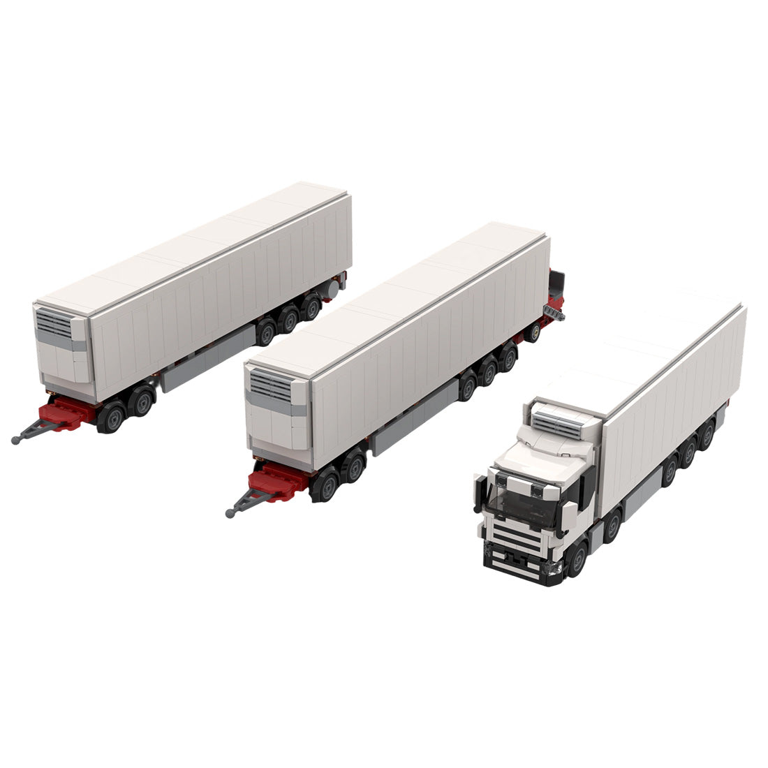 MOC-193350 LKW mit starrem Fahrgestell und Kühlauflieger (längere Ausführung) Klemmbausteine