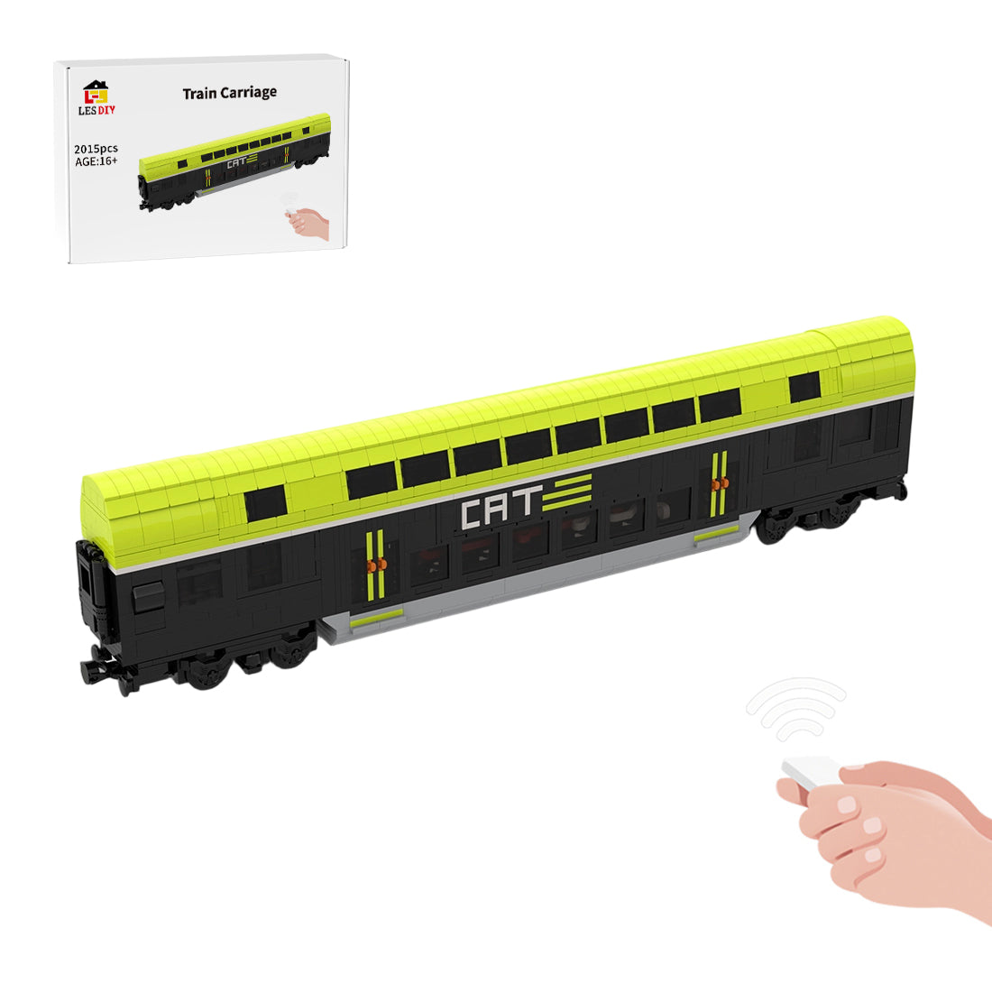 MOC-235961 City Airport Train (CAT) train passenger car - motorized Klemmbausteine