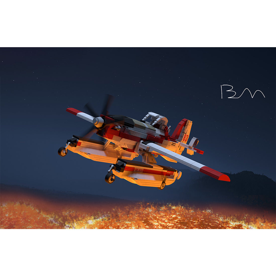 Amphibisches Löschflugzeug AT-802F Fire Boss (Tanker 83/97) Klemmbausteine