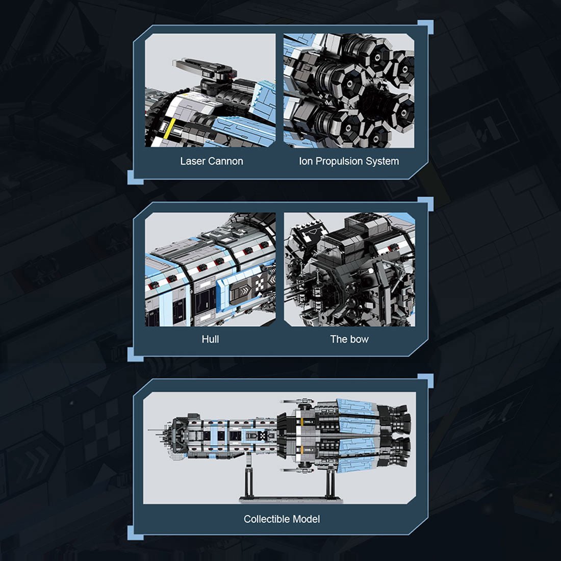AGATHA KING Langförmiges Sci - Fi - Schlachtschiff - Raumschiff Klemmbausteine - LesDiy - Klemmbausteine