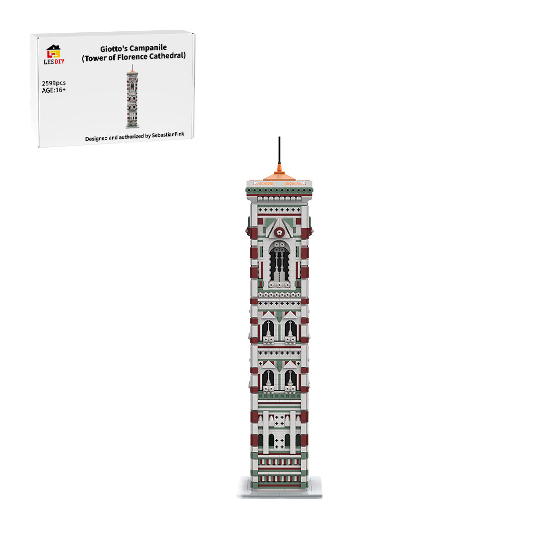 MOC-276357  Giottos Campanile (Glockenturm des Florentiner Doms) Klemmbausteine