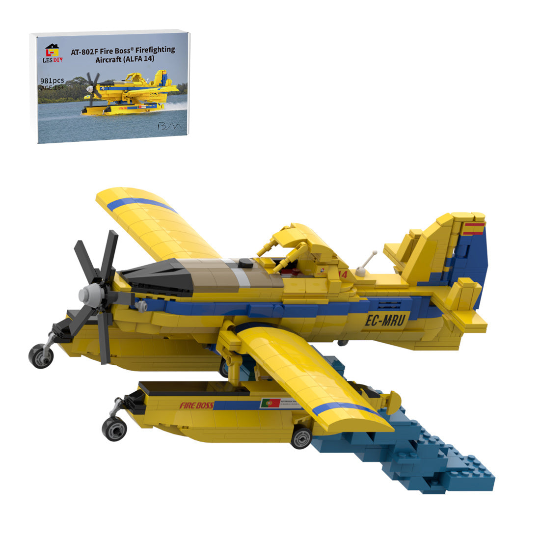 Amphibisches Löschflugzeug AT-802F Fire Boss ALFA 14 Klemmbausteine